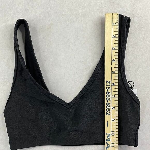 WeWoreWhat Womens Sports Bra Size XS Black Metallic V Neck Activewear NEW! - Picture 10 of 10